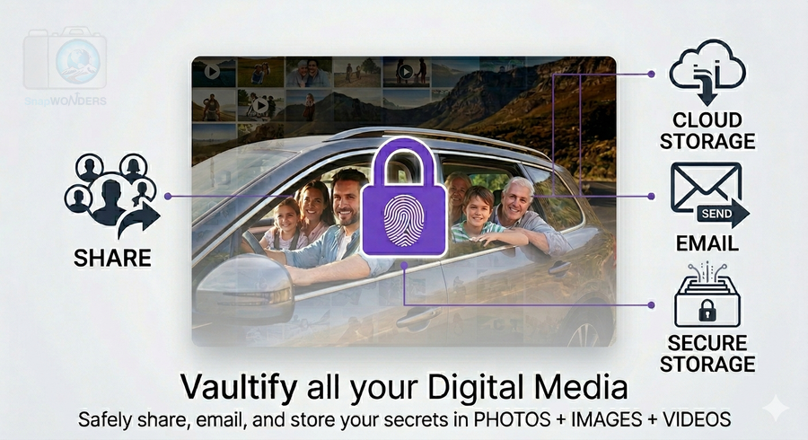Vaultify — share, email, or store the carrier — it looks like an ordinary image